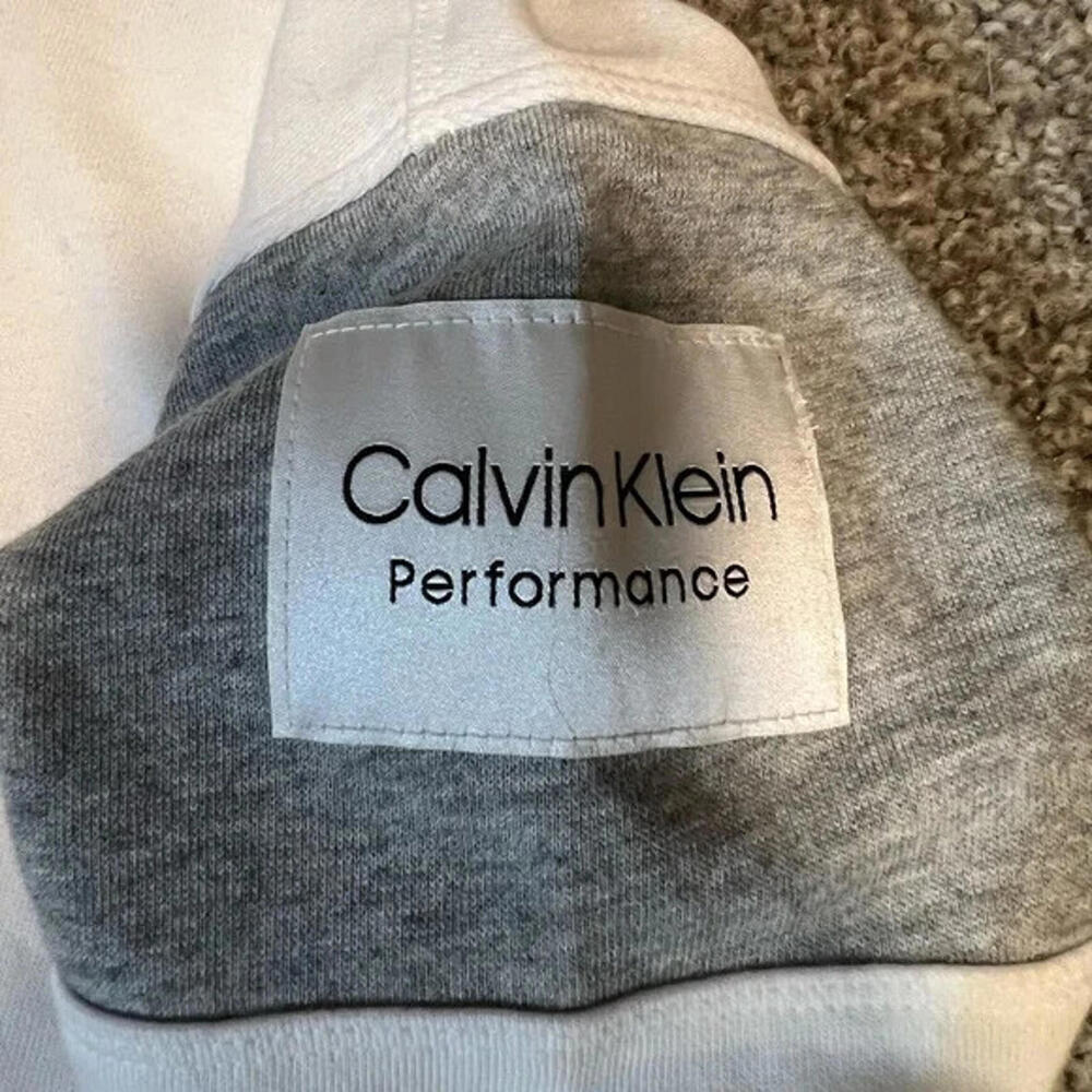MSRP $70 Calvin Klein Performance Womens Colorblocked Hoodie White Size S - Picture 3 of 3